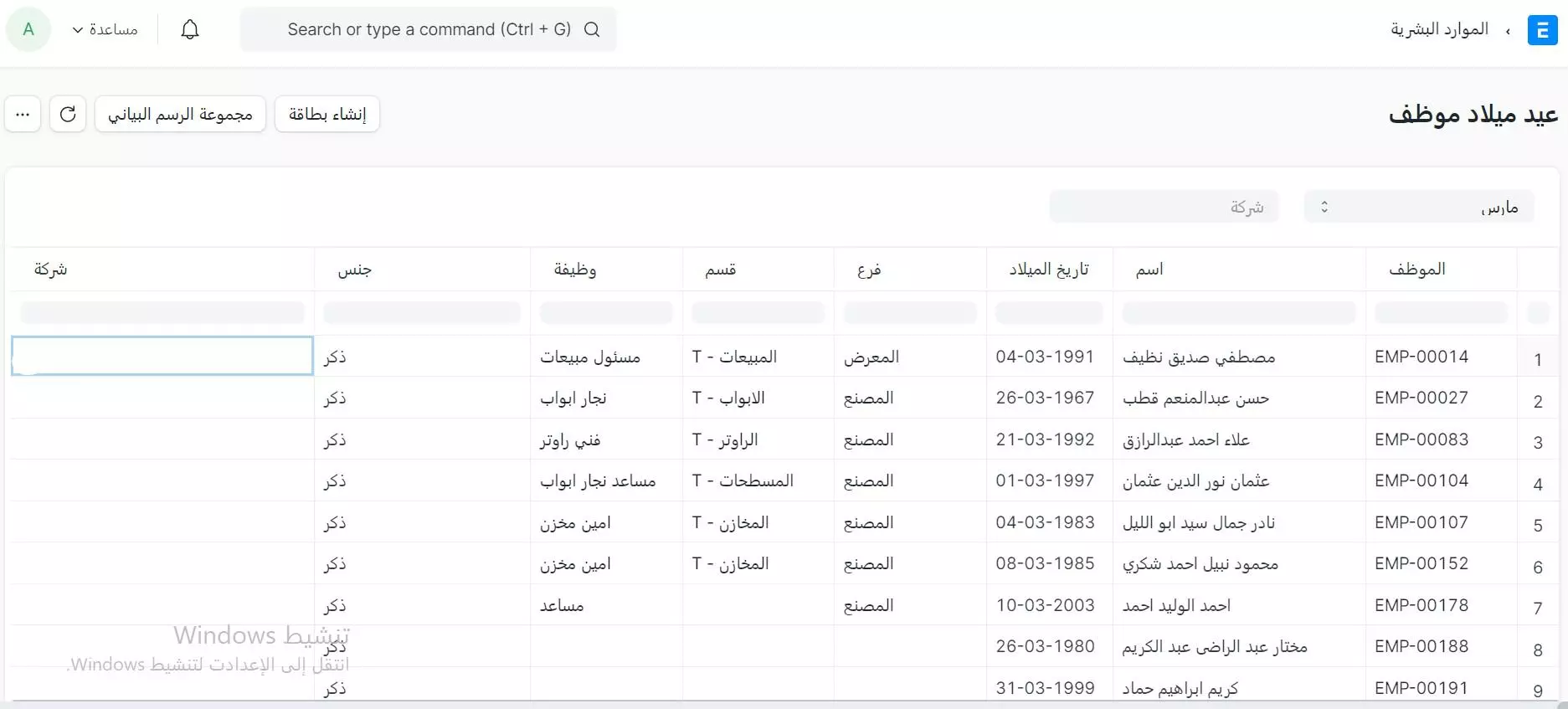 تقريرعيد ميلاد موظف     