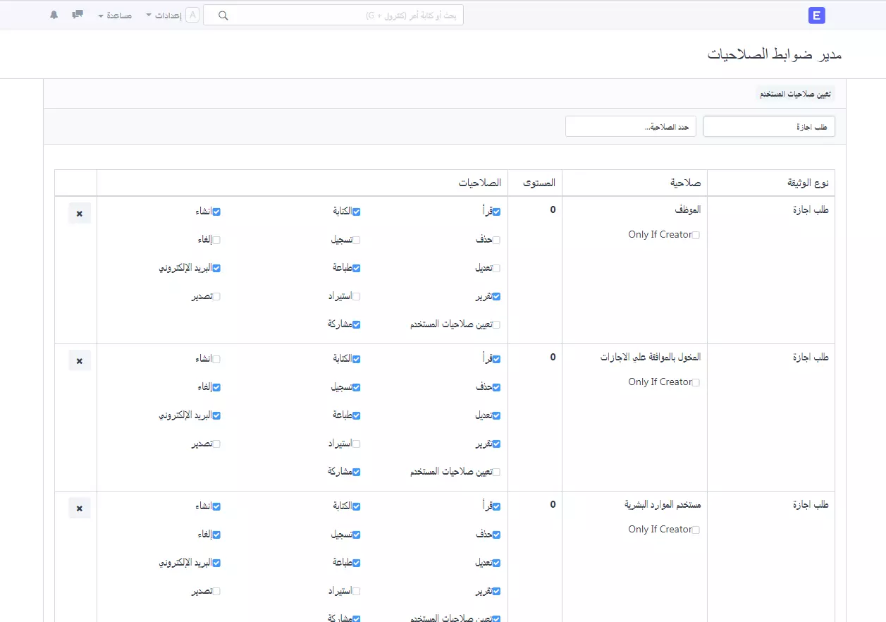 مدير ضوابط الصلاحيات